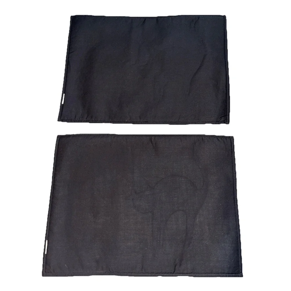 2 Halloween Placemats Black Cat Witch Hat Tree Moon Orange Purple Black